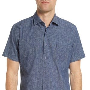 NWT PETER MILLAR SEASIDE INDIGO PALMS SHIRT SIZE M